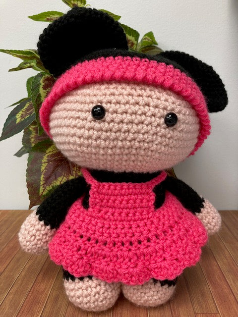 Crocheted -  Doll in Minnie Mouse Costume