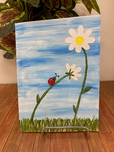 Blank cards - Lady Bug with Daisy's