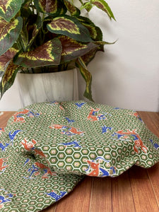 Fabric - Bowl Cover XL , Green with Horses