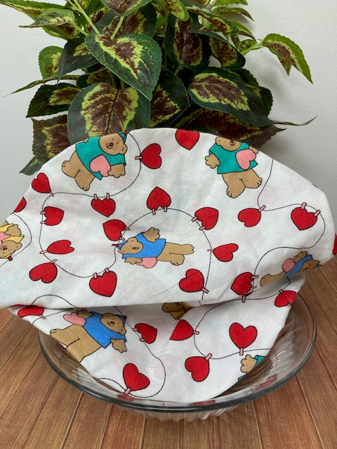 Fabric - Bowl Cover XL , Bears and Hearts