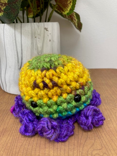 Crocheted -  Small Rainbow Octopus
