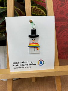 Ornament - Snowman, Rainbow Scarf