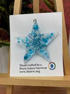 Ornament - Crushed Aqua Star