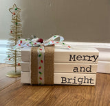 Decorative Book Stack - Christmas Merry and Bright