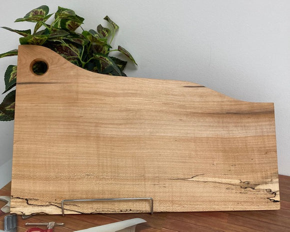 Charcuterie Boards - Large Rectangle left grip hole, Spalted Elm Wood