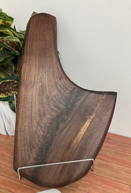 Charcuterie Boards -Medium Boomerang Shape with Handle, Walnut Wood