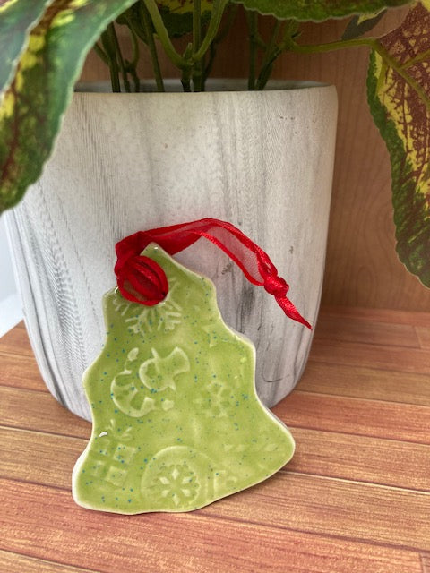 Ceramic - Ornament, Small Green Christmas Tree