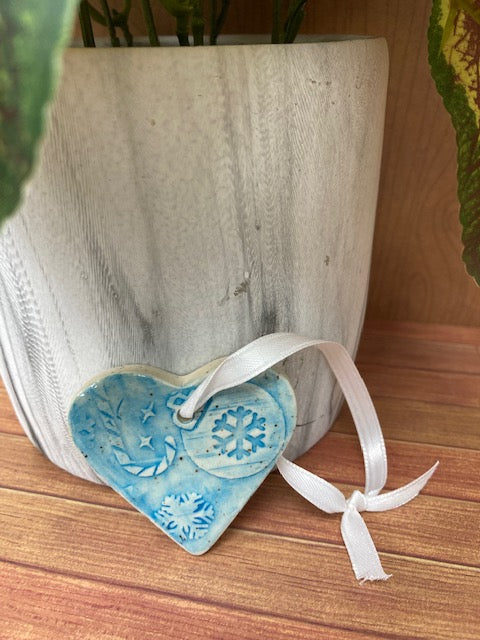 Ceramic - Ornament, Blue Heart