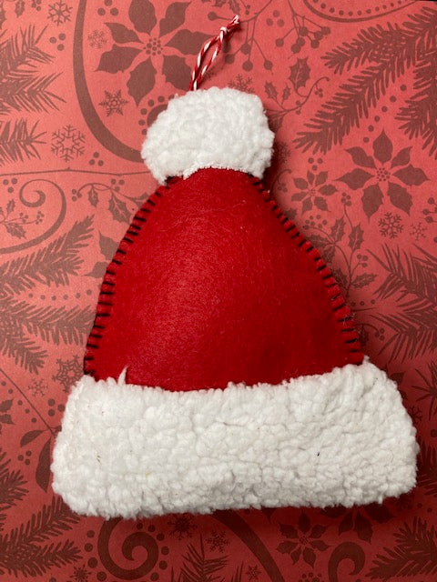 Fabric - Felt Christmas Ornament, Santa Hat