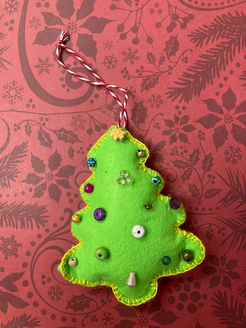 Fabric - Felt Christmas Ornament, Tree Light Green