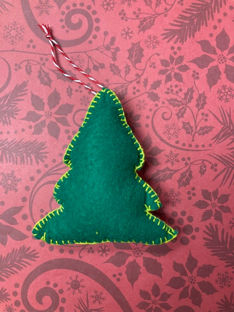 Fabric - Felt Christmas Ornament, Tree Green