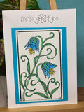 Thinking of you - Blue Flowers with bling