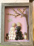 Shadow Box Framed Pebble Art - Wedding, Customized