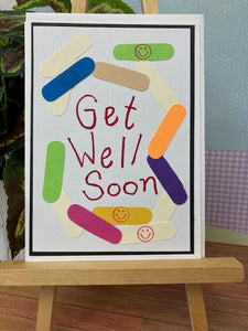 Get Well -  Get Well Soon Smiley Face Colourful Bandages