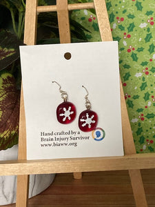 Earrings - Red Snowflake