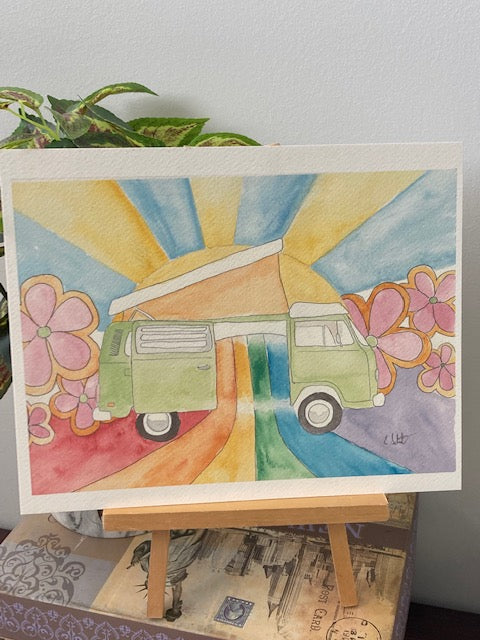 Rainbow Bus Print