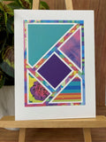 Blank cards - Geometric, Purples, Blues and Roses