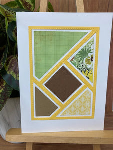 Blank cards - Geometric, Green, Yellow, Brown and Floral