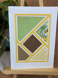 Blank cards - Geometric, Green, Yellow, Brown and Floral