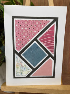 Blank cards - Geometric, Pinks, Denim, and Bicycle Print