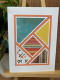 Blank cards - Geometric, Stripes, Blue and Yellow