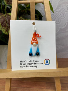 Ornament - Gnome, Orange Polka Dot Hat