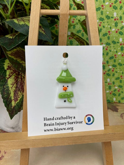 Ornament - Snowman Light Green Hat
