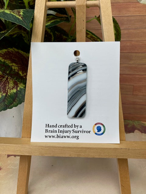 Pendant - Grey, Gold, Black and White