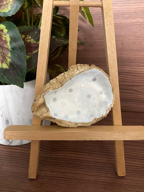 Shell Trinket Dishes - Silver Polka Dots