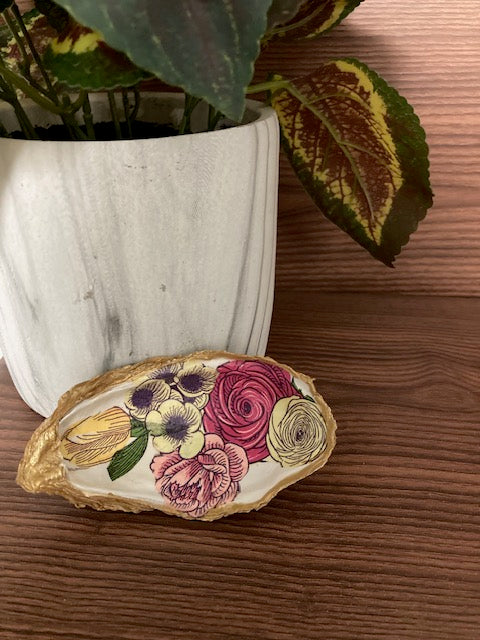 Shell Trinket Dishes - Flowers, Pinks and Yellows
