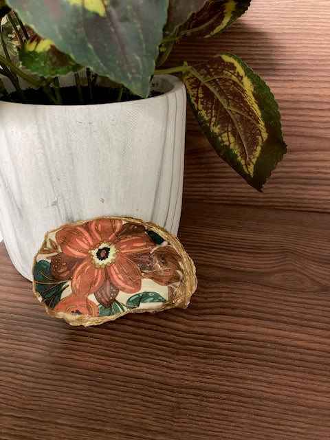 Shell Trinket Dishes - Orange Flower, small