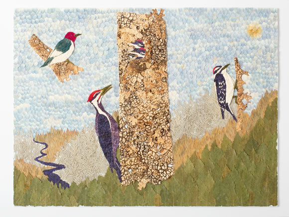 Pressed Flower Art - Card, Woodpeckers of Ontario