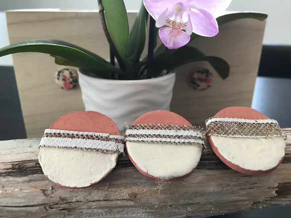 Magnets - Round Clay and Burlap