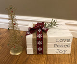 Decorative Book Stack - Christmas Love, Peace Joy