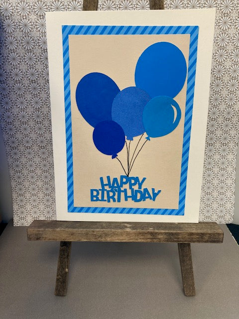 Happy Birthday - Blue Balloons (Portrait)