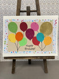 Happy Birthday - Metallic/Glitter Balloons with confetti (Landscape)