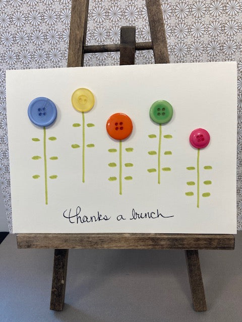 Thank You - Button Flowers