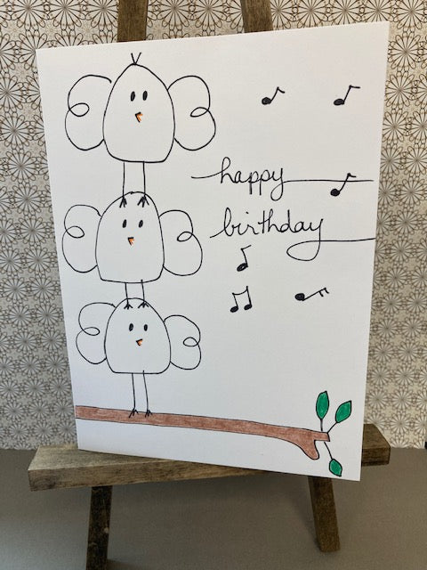 Happy Birthday - 3 singing birds