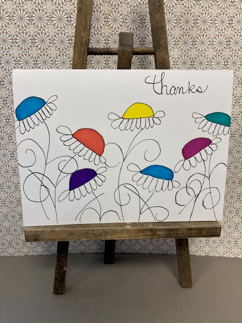Thank You - Coloured Daisies
