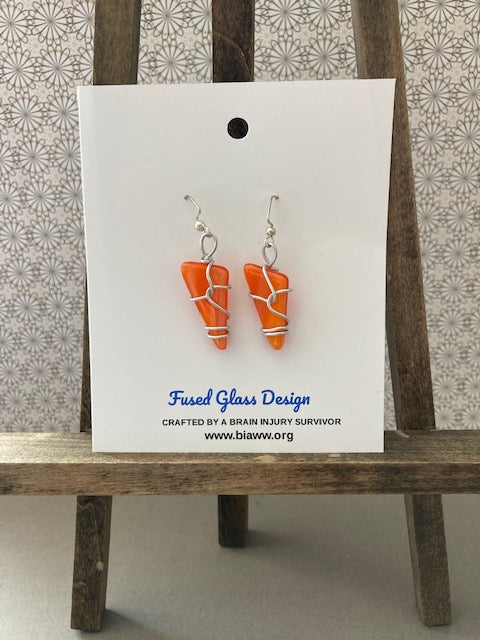Earrings - Creamsicle Orange with silver wire