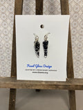Earrings - Clear with Black Crushed glass