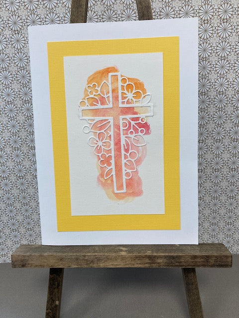 Religious - Watercolour Cross Yellow