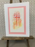 Religious - Watercolour Cross Pink