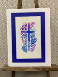 Religious - Watercolour Cross Dark Blue