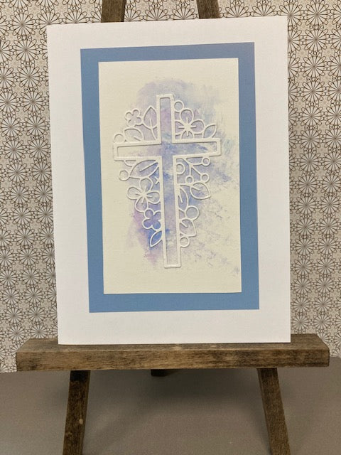 Religious - Watercolour Cross Light Blue