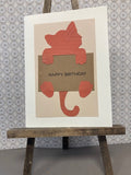 Happy Birthday- Clinging Cat Orange