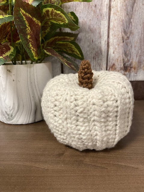Crocheted - Pumpkin Oatmeal with brown stem