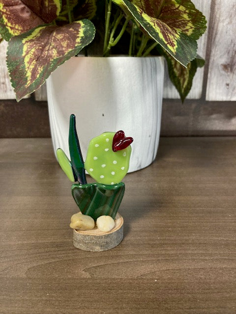 Stand up Fused Glass- Cactus
