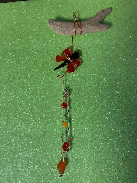 Suncatcher- Orange with Dragonfly