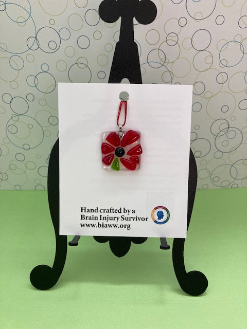 Pendant - Flower, Red